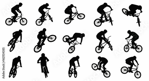 BMX Stunt Silhouettes Set