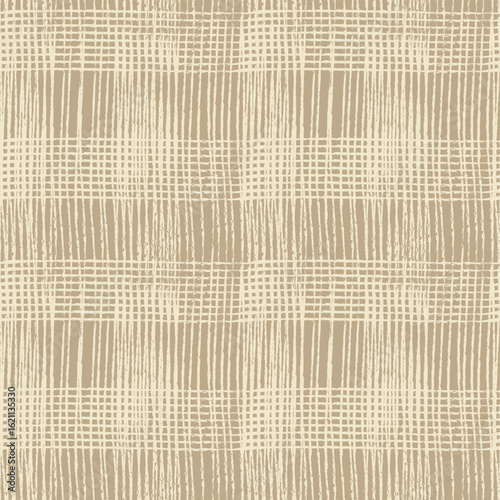 Burlap texture seamless pattern. Imitation of natural jute fabric with rough cross weave. Rustic burlap background in earthy beige tones. For eco packaging, crafts, home decor and organic branding. Ve