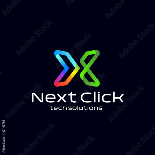 Dynamic X Lettermark with Colorful Gradient & Arrow, Powerful X letter Logo for Trading & Finance
