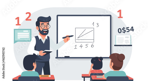 Engaging Math Teacher Explaining Concepts To Students In Classroom Setting