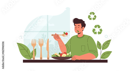 Enjoys Healthy Food While Supporting Environmental Protection Initiatives At Home