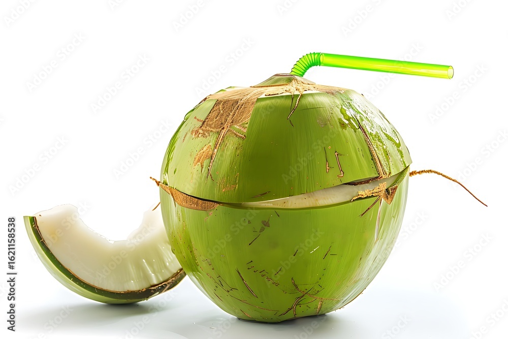 Naklejka premium coconut on white background