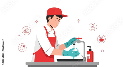 Chef Washing Hands For Safety And Hygiene In The Kitchen Professional Culinary