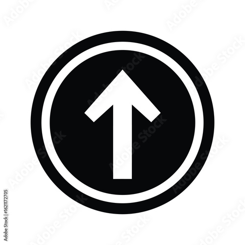 Free Download Black Circle Up Arrow Icon Direction Sign  Navigation Symbol UI Element Website Button Graphic Design - GFXLoad