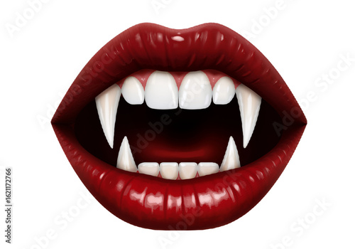 Wallpaper Mural Devilish Mouth with Sharp Fangs – Sinister Halloween Icon Torontodigital.ca