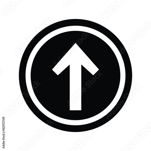 Free Download Black Circle Up Arrow Icon Upload Symbol Simple Direction Pointer UI UX Element Vector Graphic - GFXLoad
