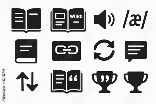 Education, learning filled icon set. academic, knowledge, teaching icons filled collection
