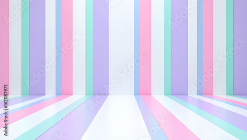 Pastel Striped Background with Soft Hues Perfect for Product Mockups and Creative Designs Offers a Gentle and Calming Aesthetic