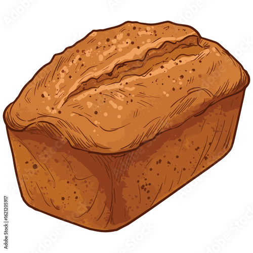 Whole wheat loaf with crusty top - detailed close-up of homemade bread