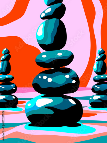 zen stones on a white background