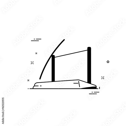 Pole vault bar vector illustration on a transparent background