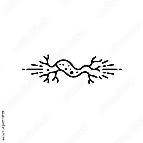 Neuron signal transmission vector illustration on a transparent background