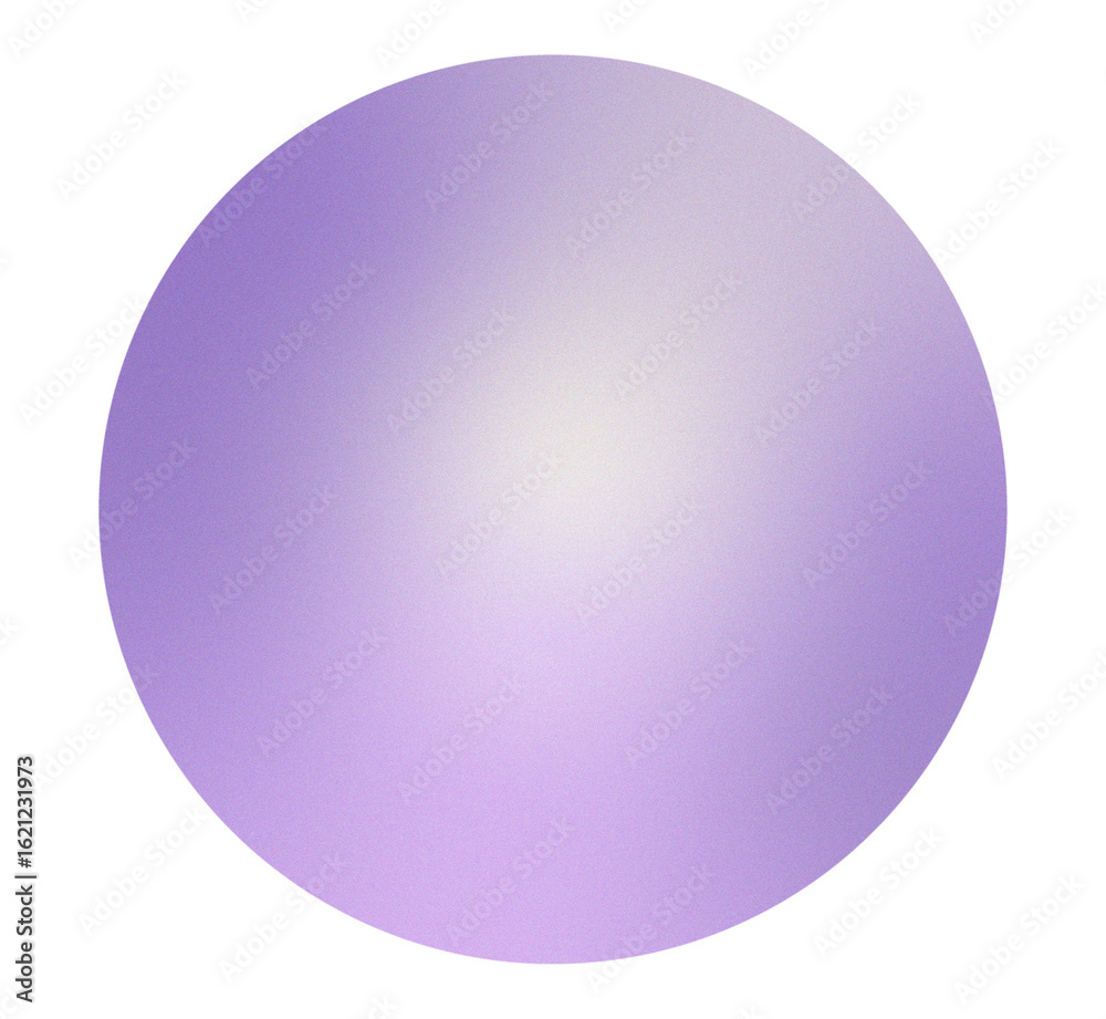 Obraz premium High resolution purple and white gradient circle with subtle grainy texture. Soft blurred edges and vibrant color transitions. Isolated PNG with transparent background. Vibrant gradient glow.