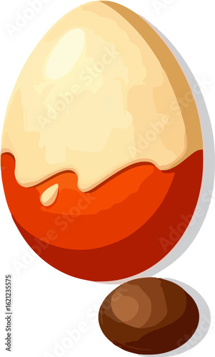chocolate egg in melted milk