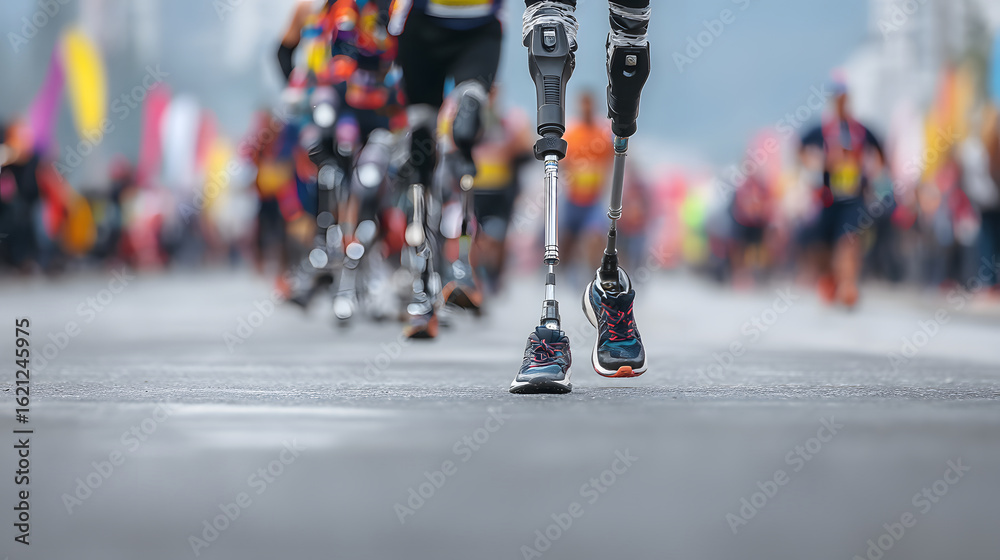 Fototapeta premium Prosthetic Legs Running in Race