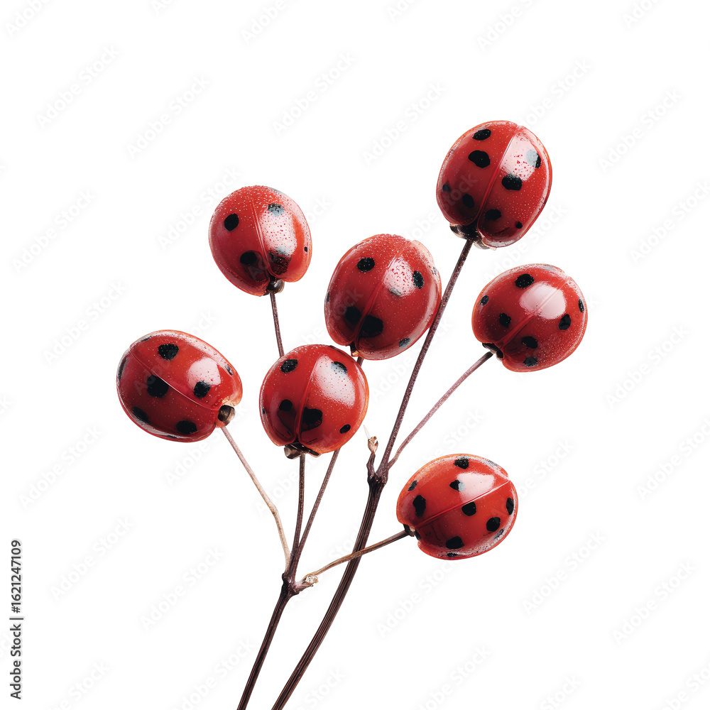 Naklejka premium Cluster of red berries with black spots