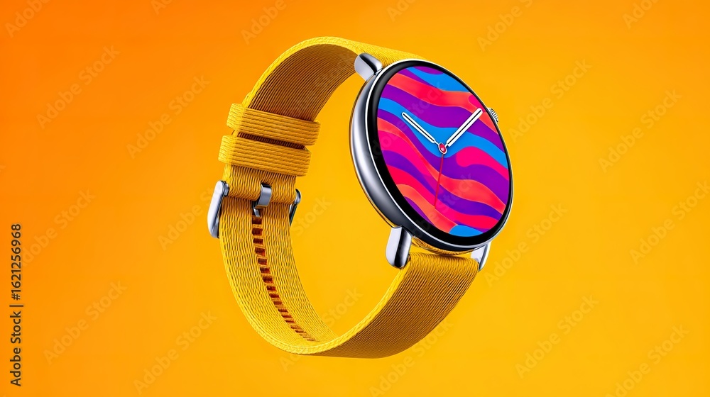 Fototapeta premium Sophisticated Floating Smartwatch Display on a Pristine Clean Background, Showcase in High-Resolution Commercial Photography