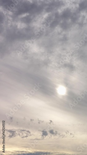 Quality vertical time lapse of grey sky