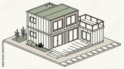 Smart House with Shipping Container, Modern Shipping Container Home, Container house, Container custom home design Plan with Top View for Architectural and Real Estate Design, Small Home
