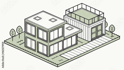 Smart House with Shipping Container, Modern Shipping Container Home, Container house, Container custom home design Plan with Top View for Architectural and Real Estate Design, Small Home