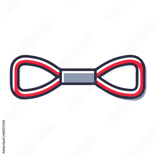 Resistance band icon in red and gray for fitness apps