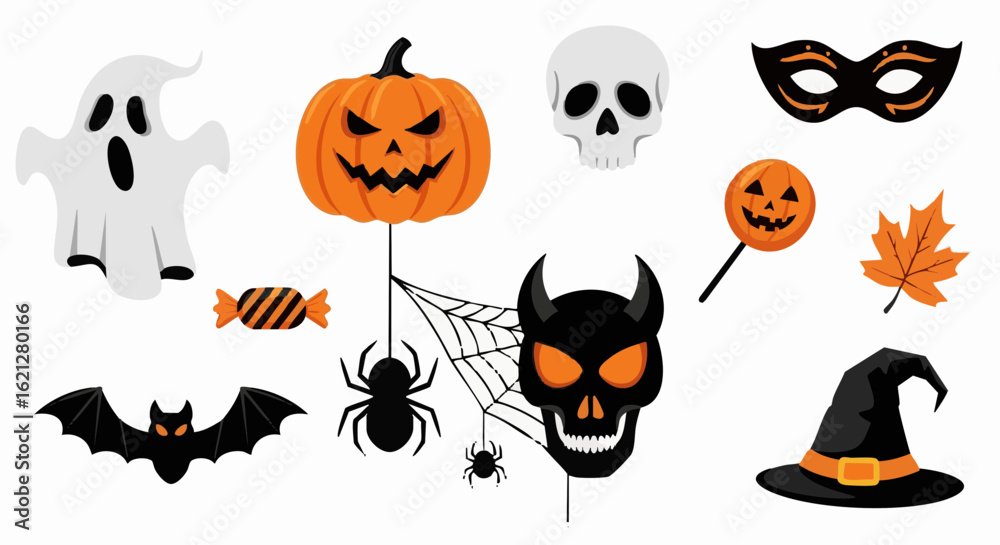 Fototapeta premium Vector illustration halloween bundle