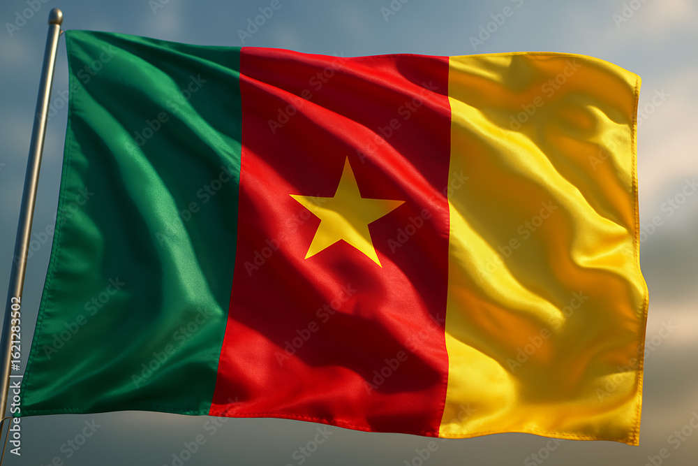 Obraz premium waving flag of Cameroon 