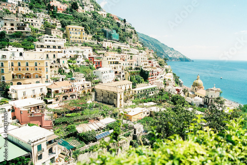 view of the city of Positano on the Amalfi Coast in Italy