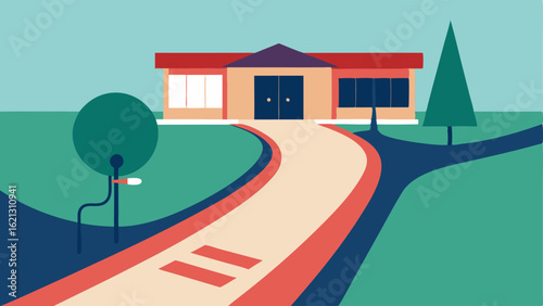 Accessible Campus Pathways An illustration of a wellmaintained pathway with a smooth surface curb s and clear easytoread signage to guide students with mobility challenges.