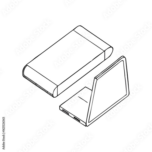 Isometric illustration of a book instead of a phone in a modern design for educational concept - vector graphic