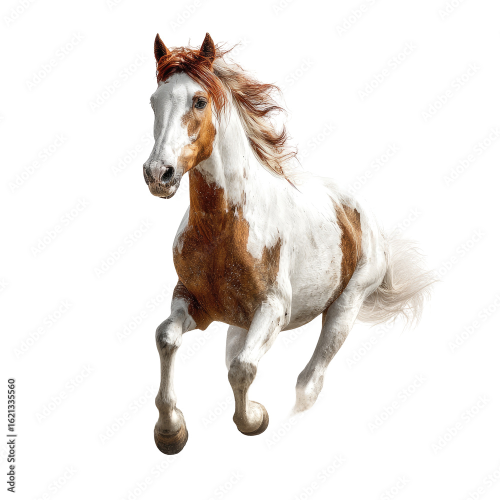 Obraz premium Horse in motion, pinto markings