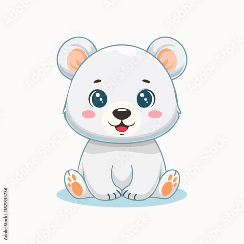 Chibi-Babyeisbär – niedliches Cartoon-Tier im Kawaii-Stil als Vektorillustration