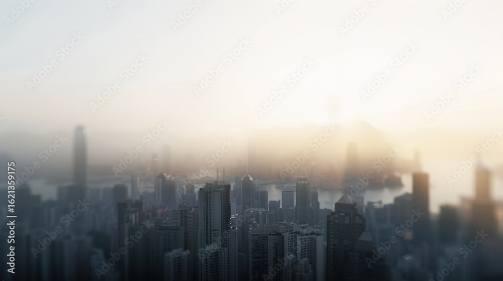 Fototapeta premium Cityscape haze sunrise