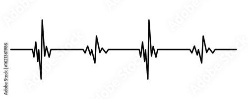 Heart beat line vector icon. Heartbeat medical sign, ecg or ekg symbol, electrocardiogram test