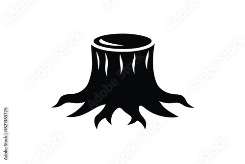 tree stump   vector icon silhouette