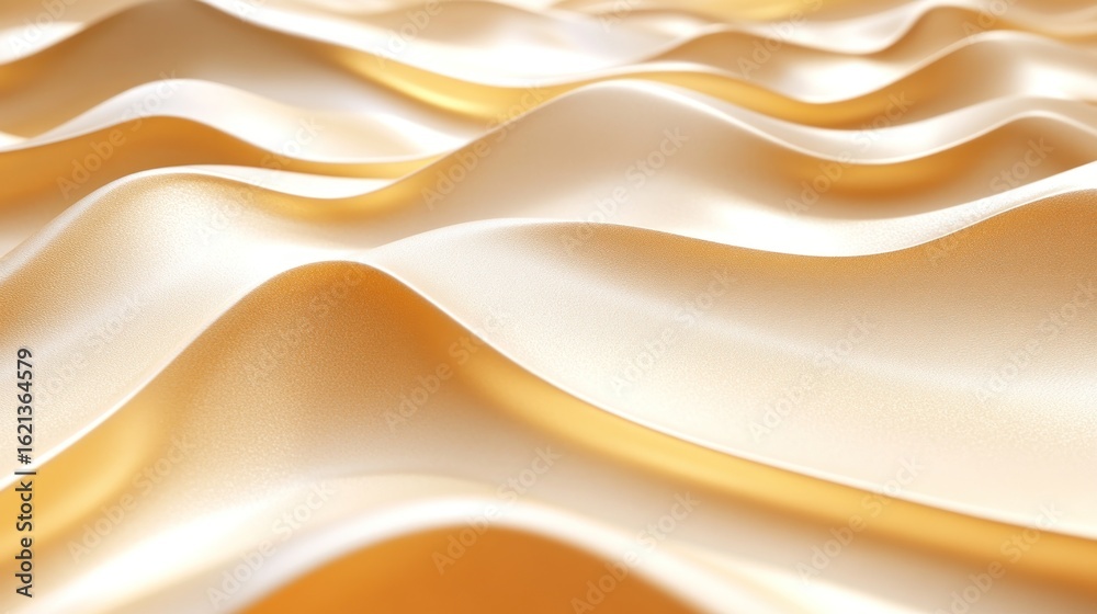 Obraz premium Abstract gold-toned, wavy, smooth surface