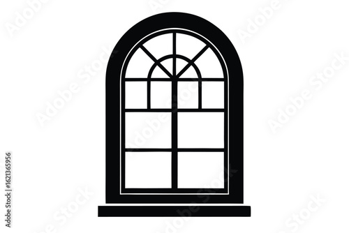 arched window vector icon silhouette