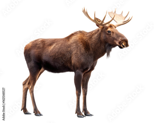 Wallpaper Mural A full body shot of a large brown moose with antlers standing on a black background in a studio shot Torontodigital.ca