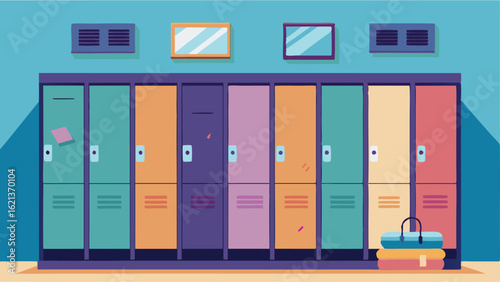 A wall of lockers for students to store their belongings during class