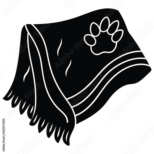 Cozy pet blanket adorned with a paw print perfect for snuggling