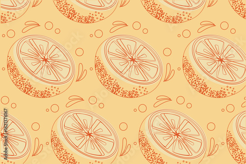 Naranjas coloridas en diseño de patrón sin costuras.