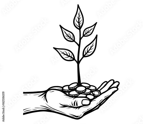 Hand Holding Money Tree