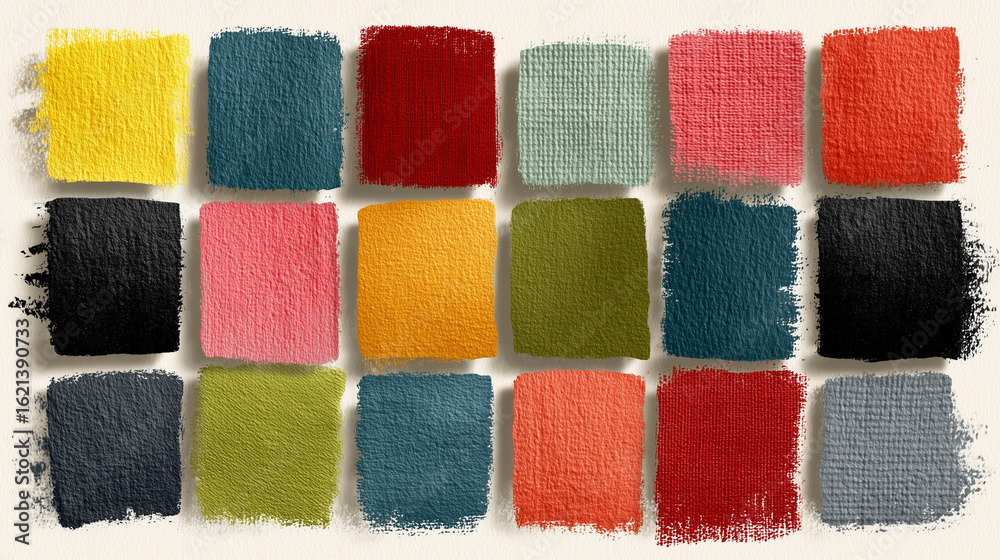 colorful wool samples