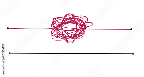 Simplify from complex to easy way. Hand drawn vector lines.