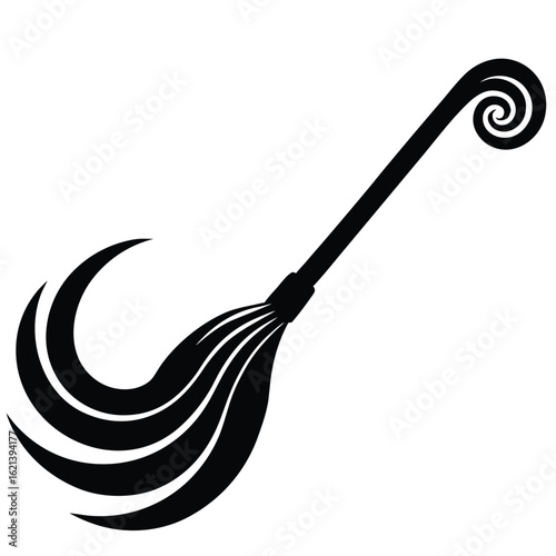 mystic swirl broom vector icon