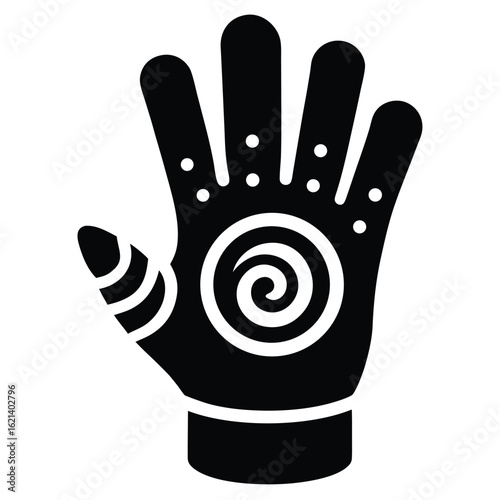 voodoo swirl glove vector icon