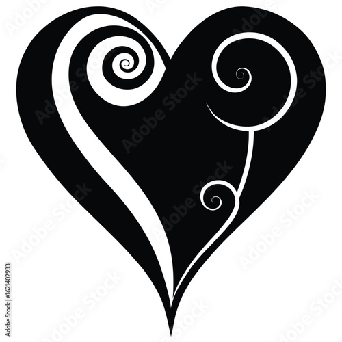 voodoo swirl heart vector icon