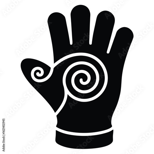 voodoo swirl glove vector icon