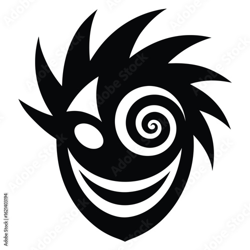 voodoo swirl mask vector icon