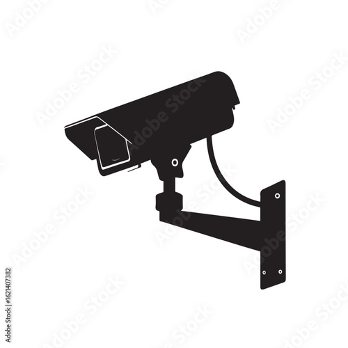 Security camera isolated for surveillance and safety use on white background
